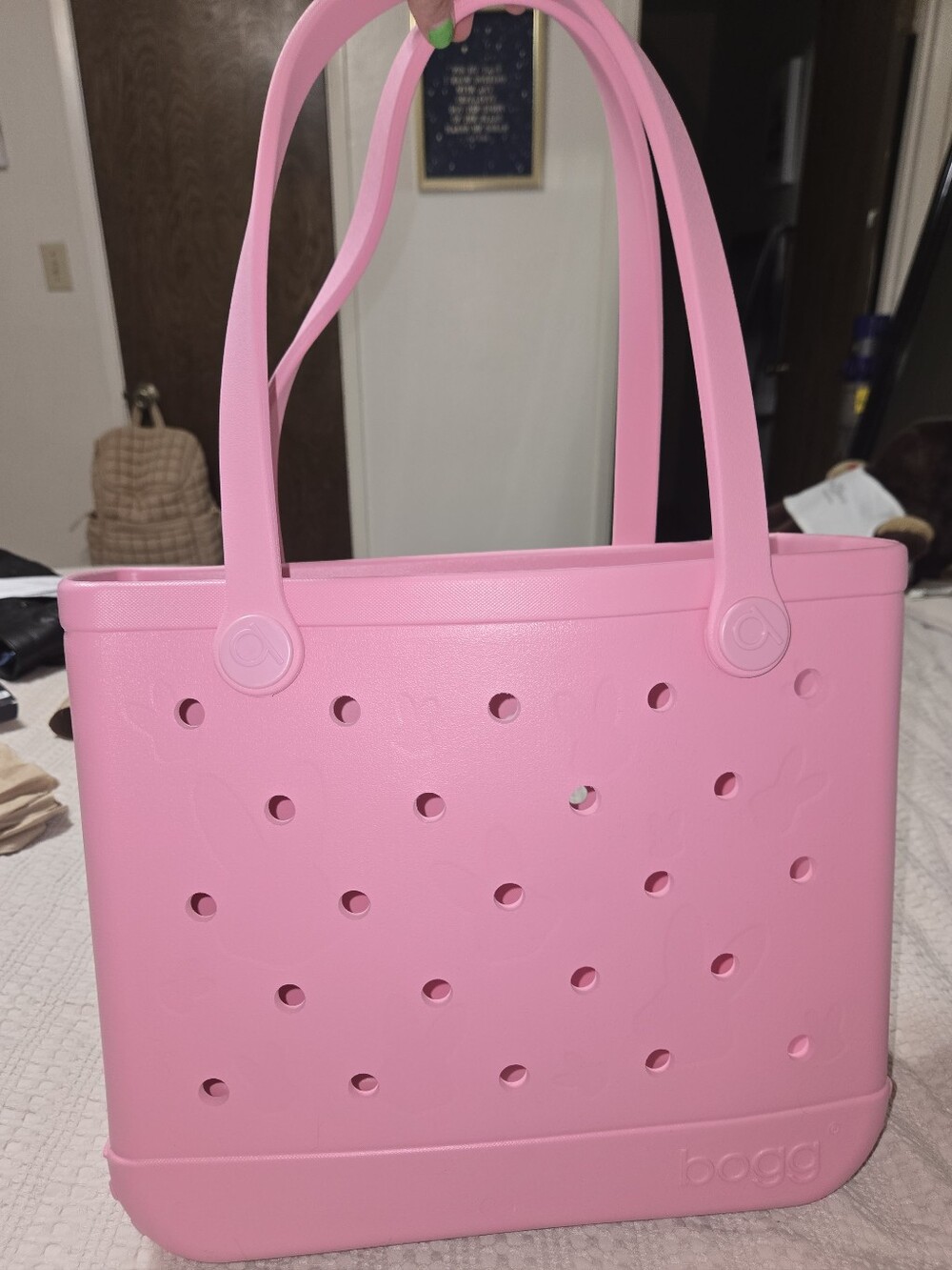 Bogg Bag-Pink Textured Tote Bag